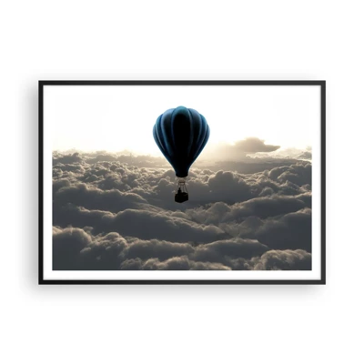 Poster in black frame - Wanderer above Clouds - 100x70 cm