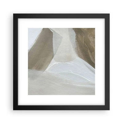 Poster in black frame - Waves of White - 30x30 cm