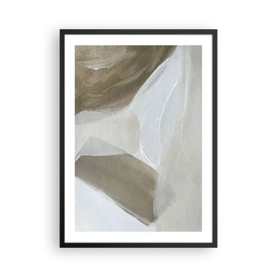 Poster in black frame - Waves of White - 50x70 cm