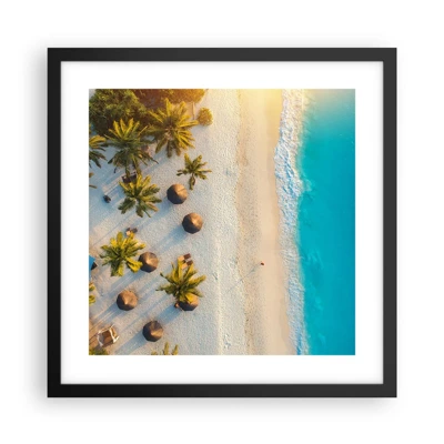 Poster in black frame - Welcome to Paradise - 40x40 cm