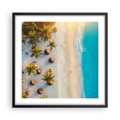 Poster in black frame - Welcome to Paradise - 50x50 cm