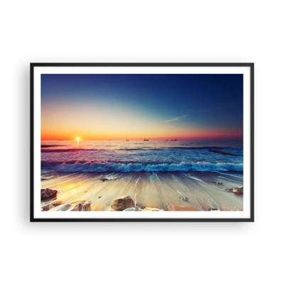 Poster in black frame - What Is behind the Horizon? - 100x70 cm