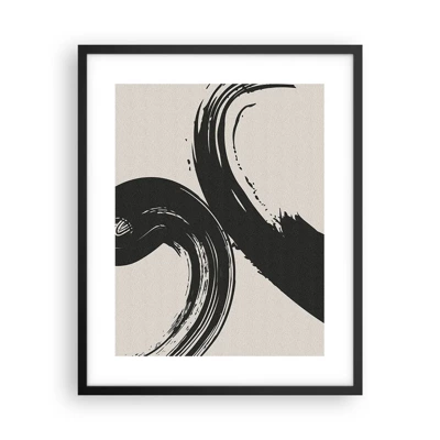Poster in black frame - With Big Circural Strokes - 40x50 cm