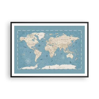 Poster in black frame - World Within Your Fingertips - 100x70 cm