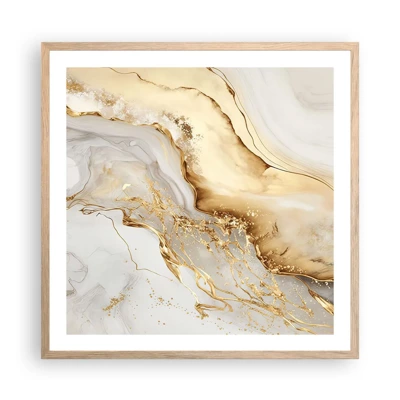 Poster in light oak frame - Abstract: Beauty and Good - 60x60 cm