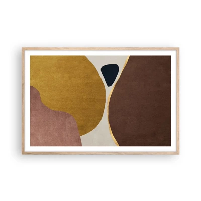 Poster in light oak frame - Abstract - Place in sSace - 91x61 cm