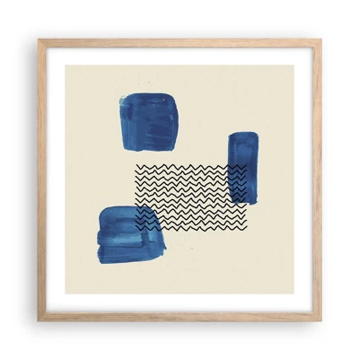 Poster in light oak frame - Abstract Quartet - 50x50 cm