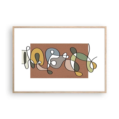 Poster in light oak frame - Abstract Worthy of a Smile - 100x70 cm