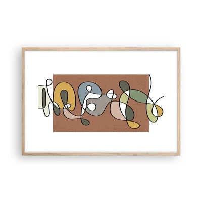 Poster in light oak frame - Abstract Worthy of a Smile - 91x61 cm