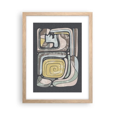 Poster in light oak frame - Abstract in Precolumbian Style  - 30x40 cm