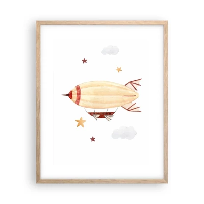 Poster in light oak frame - Airship - 40x50 cm