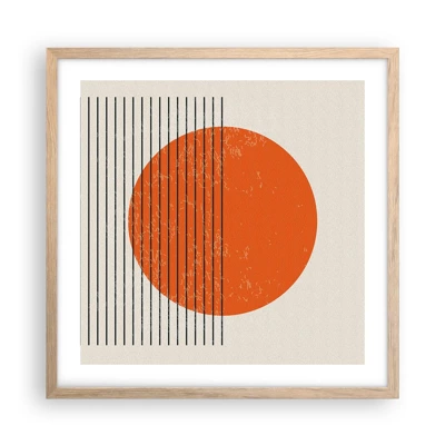 Poster in light oak frame - Always the Sun - 50x50 cm