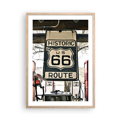 Poster in light oak frame - American Retro Trip - 50x70 cm