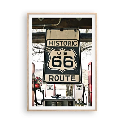Poster in light oak frame - American Retro Trip - 70x100 cm