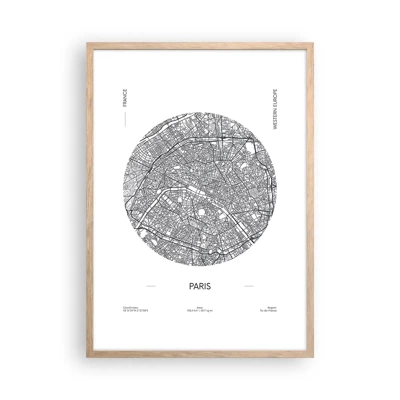 Poster in light oak frame - Anatomy of Paris - 50x70 cm