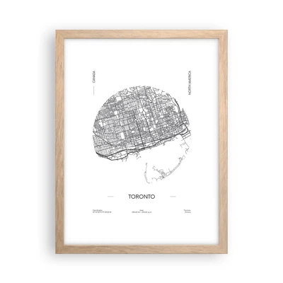 Poster in light oak frame - Anatomy of Toronto - 30x40 cm