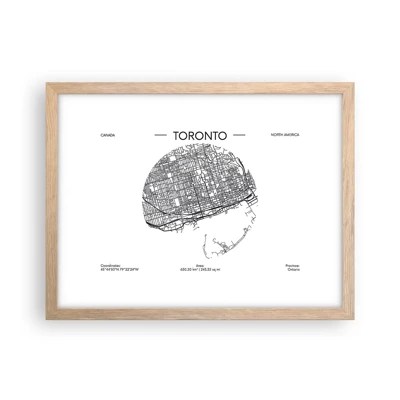 Poster in light oak frame - Anatomy of Toronto - 40x30 cm