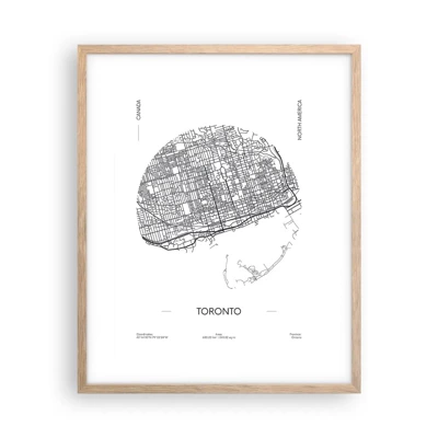 Poster in light oak frame - Anatomy of Toronto - 40x50 cm