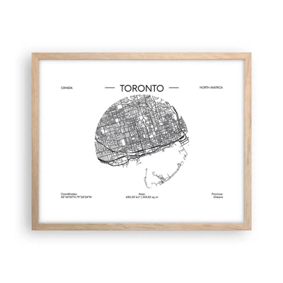 Poster in light oak frame - Anatomy of Toronto - 50x40 cm