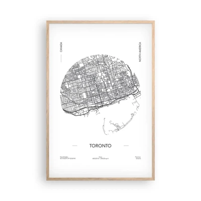 Poster in light oak frame - Anatomy of Toronto - 61x91 cm