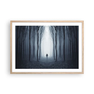 Poster in light oak frame - And Everything is Straight and Bright - 70x50 cm