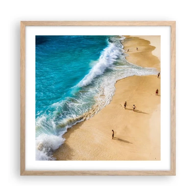 Poster in light oak frame - And Next the Sun, Beach… - 50x50 cm