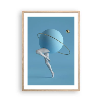 Poster in light oak frame - And Planets Are Going Crazy - 50x70 cm