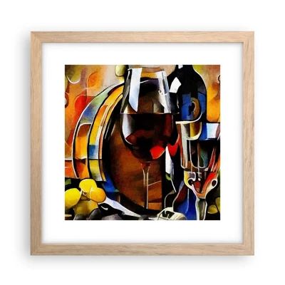 Poster in light oak frame - And The World Fills With Colours - 30x30 cm