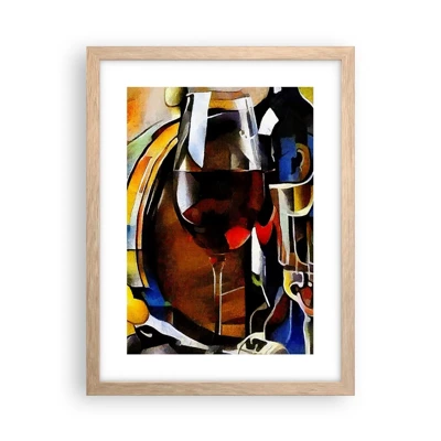 Poster in light oak frame - And The World Fills With Colours - 30x40 cm