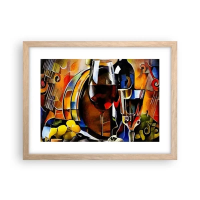 Poster in light oak frame - And The World Fills With Colours - 40x30 cm