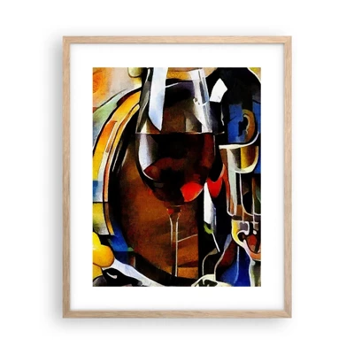 Poster in light oak frame - And The World Fills With Colours - 40x50 cm
