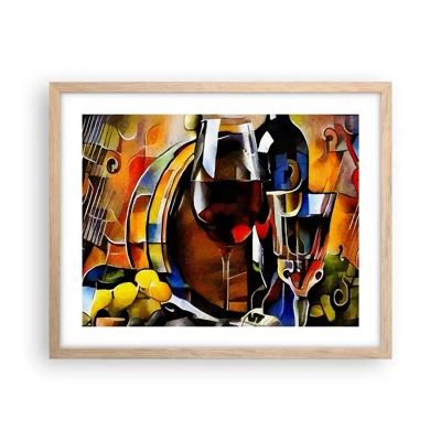 Poster in light oak frame - And The World Fills With Colours - 50x40 cm