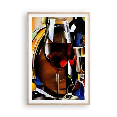 Poster in light oak frame - And The World Fills With Colours - 61x91 cm