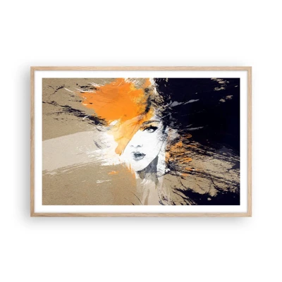 Poster in light oak frame - And There Was Light - 91x61 cm