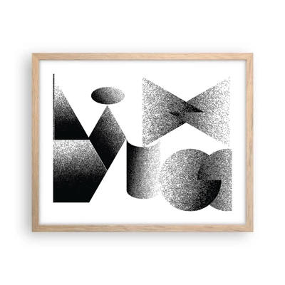Poster in light oak frame - Angles and Ovals - 50x40 cm