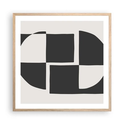 Poster in light oak frame - Antithesis-Synthesis - 60x60 cm
