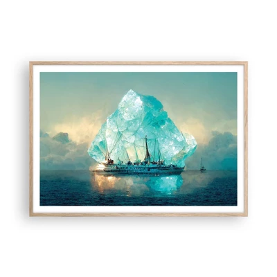 Poster in light oak frame - Arctic Diamond - 100x70 cm