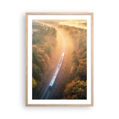 Poster in light oak frame - Autumn Trip - 50x70 cm