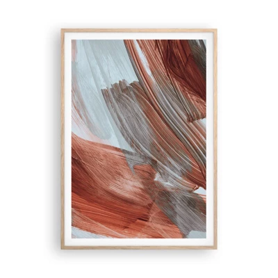 Poster in light oak frame - Autumnal and Windy Abstract - 70x100 cm