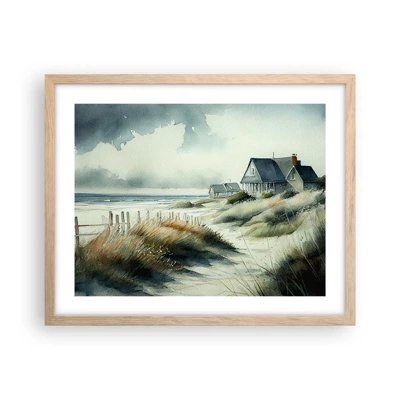 Poster in light oak frame - Away from the Hustle and Bustle - 50x40 cm