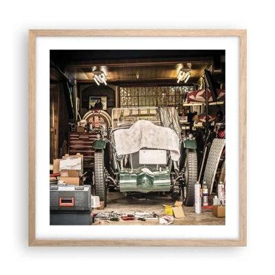 Poster in light oak frame - Back to the Past - 50x50 cm