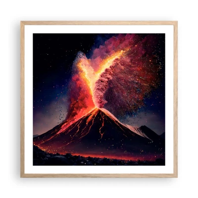 Poster in light oak frame - Beauty and Threat - 60x60 cm