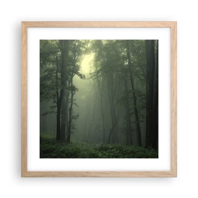 Poster in light oak frame - Before It Wakes Up - 40x40 cm