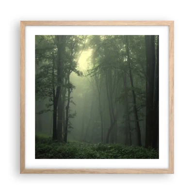 Poster in light oak frame - Before It Wakes Up - 50x50 cm
