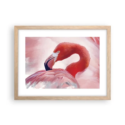 Poster in light oak frame - Bird Look - 40x30 cm