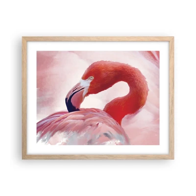 Poster in light oak frame - Bird Look - 50x40 cm