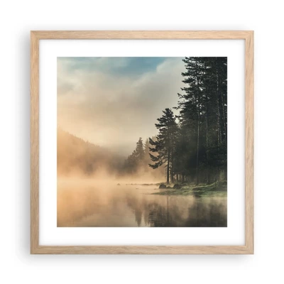 Poster in light oak frame - Birth of a Day - 40x40 cm