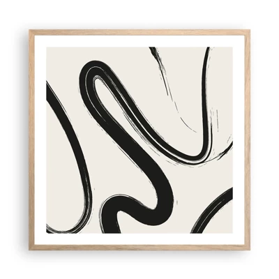 Poster in light oak frame - Black and White Fancy - 60x60 cm