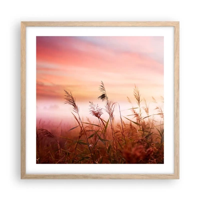 Poster in light oak frame - Blowing in the Wind - 50x50 cm