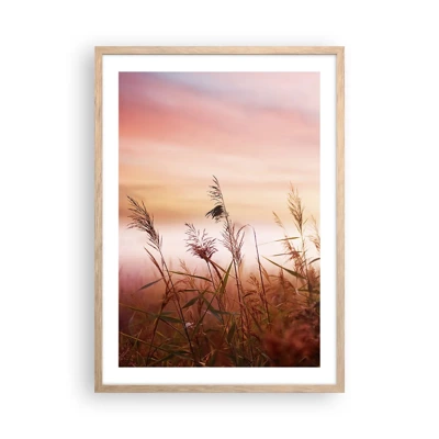 Poster in light oak frame - Blowing in the Wind - 50x70 cm